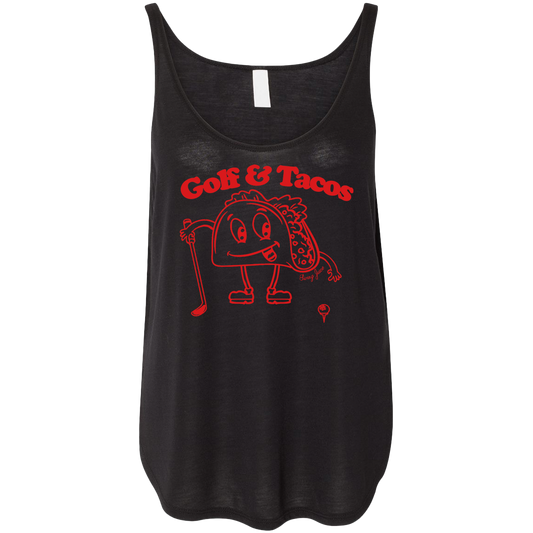 Golf & Tacos Women's Tank Top-Black