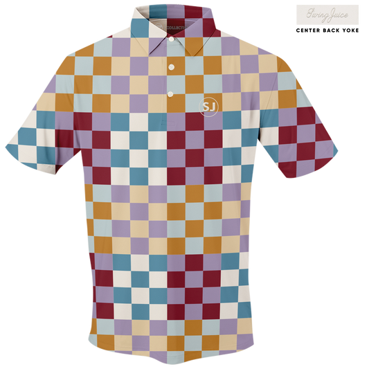 Golf Multi Checker Men's Polo SwingJuice