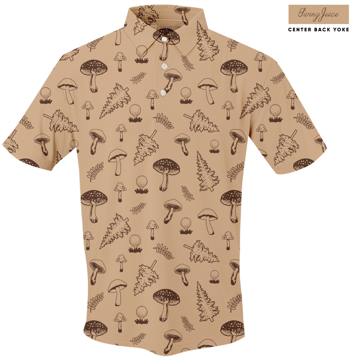 Golf Mushrooms Men's Polo SwingJuice