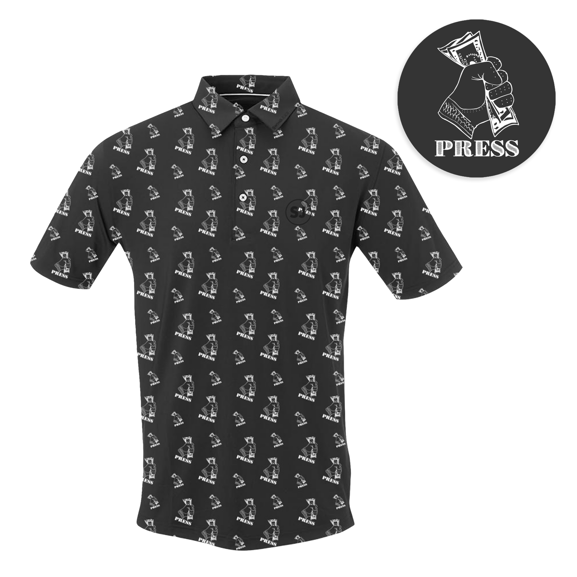 Golf Press Men's Polo-Black