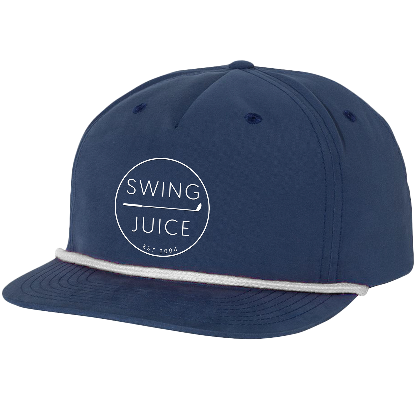 SwingJuice Circle Men's Polo Maui & Retro Unisex Rope Hat Navy/White Bundle-Multi