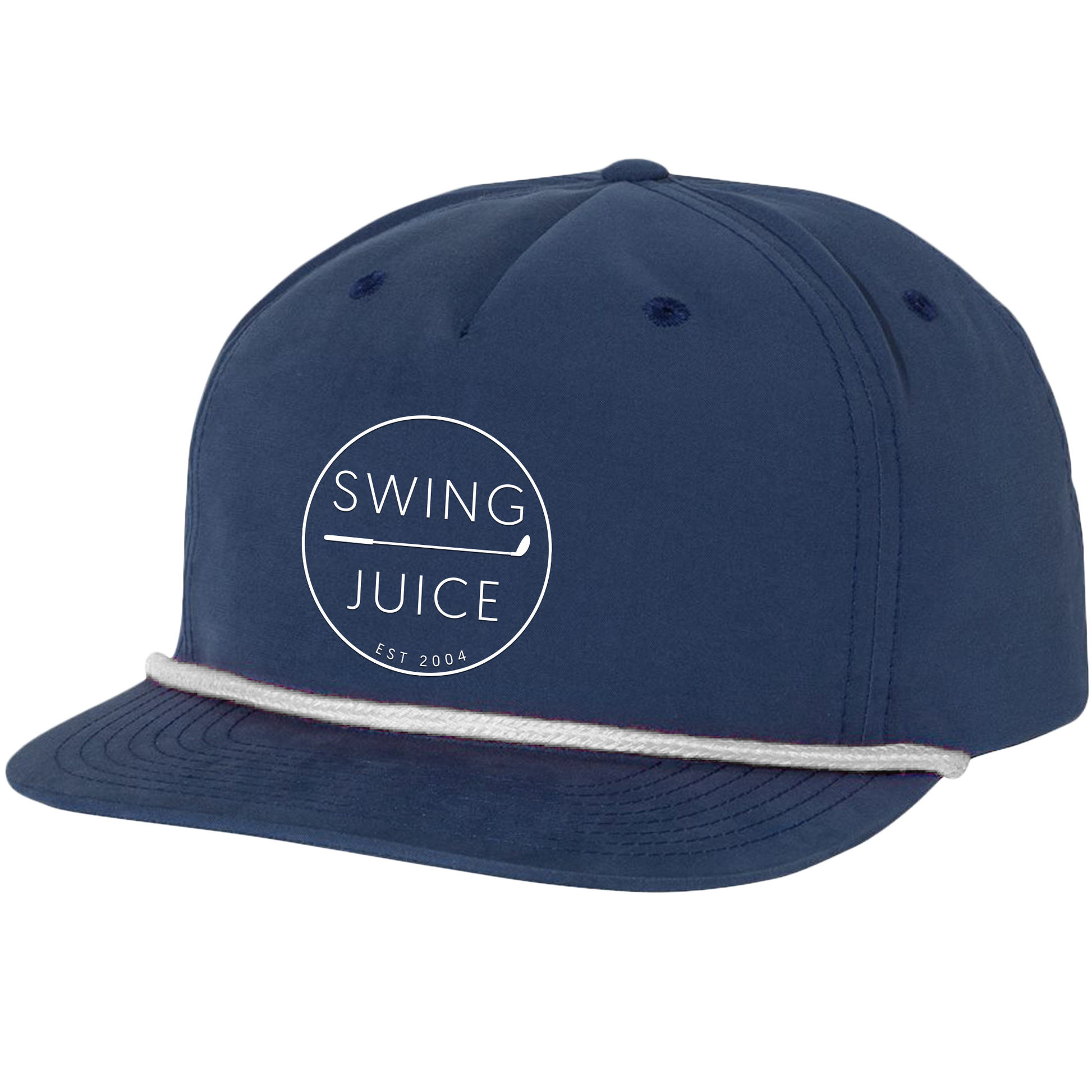 SwingJuice Circle Men's Polo Maui & Retro Unisex Rope Hat Navy/White Bundle-Multi