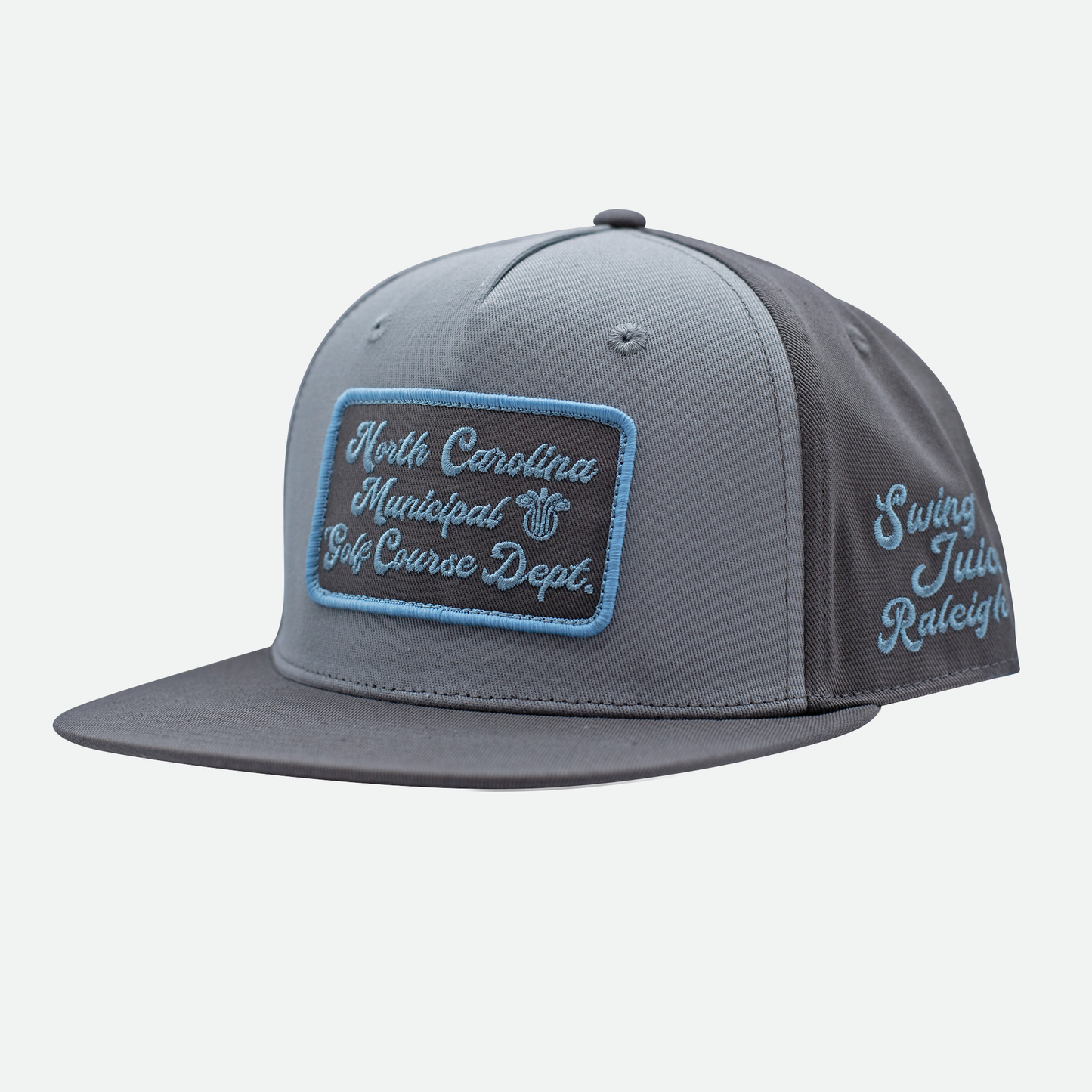 Golf NC Raleigh Muni Unisex Snapback Hat-Steel/Charcoal