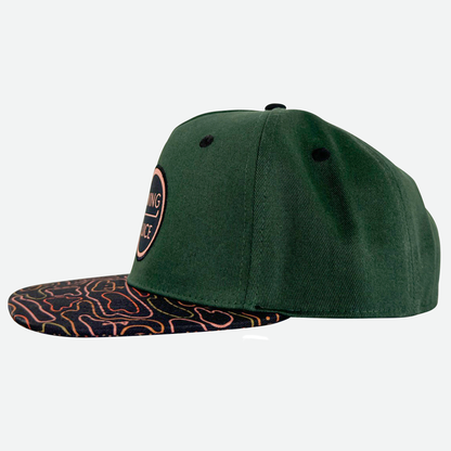 Golf Retro Rhythmic Lines Unisex Snapback Hat-Olive