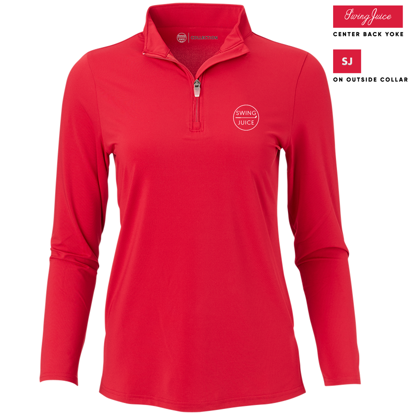 Golf Retro Women's Quarter Zip-Crimson