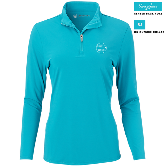 Golf Retro Women's Quarter Zip-Teal