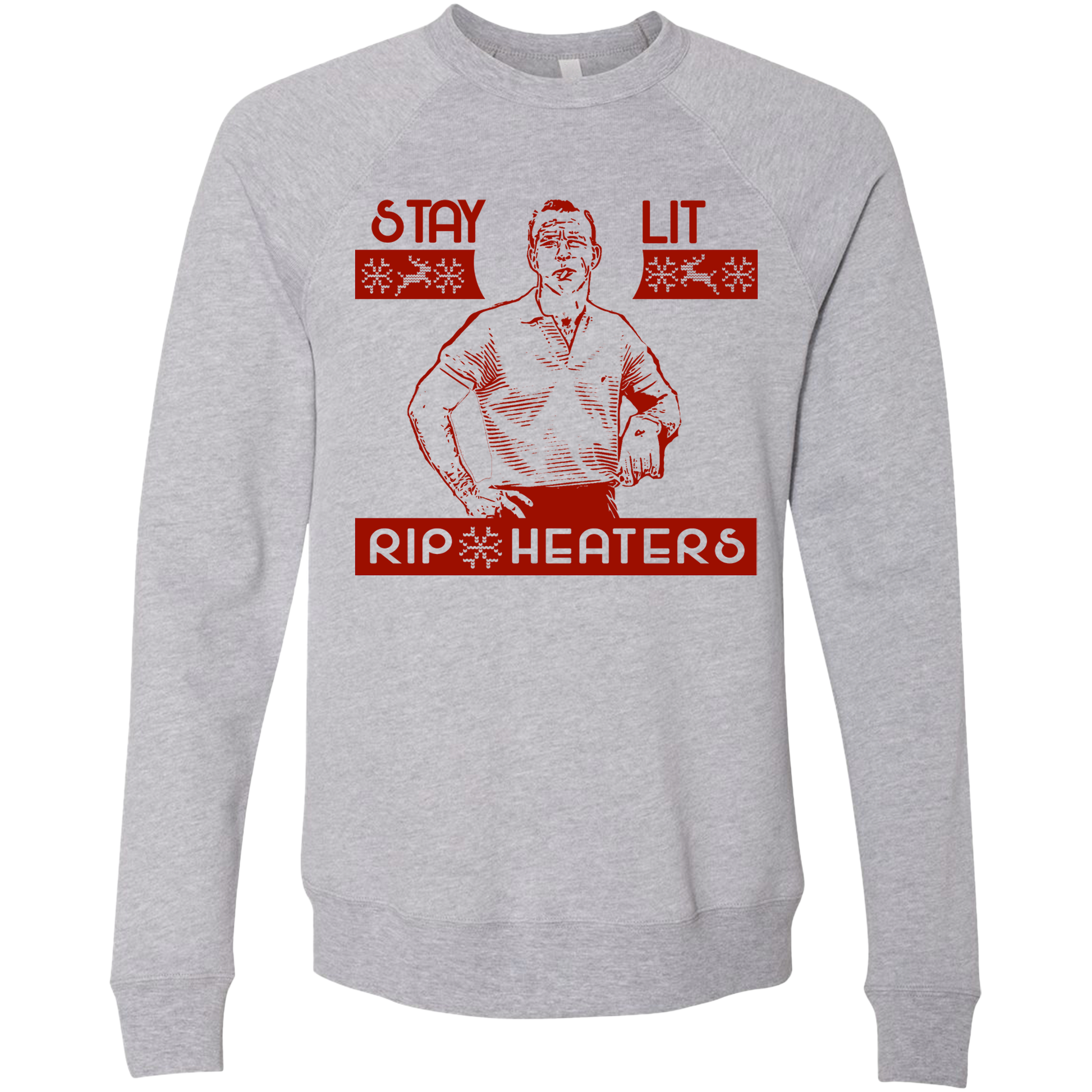 Golf Stay Lit Rip Heaters Unisex Ugly Sweatshirt-Light Grey