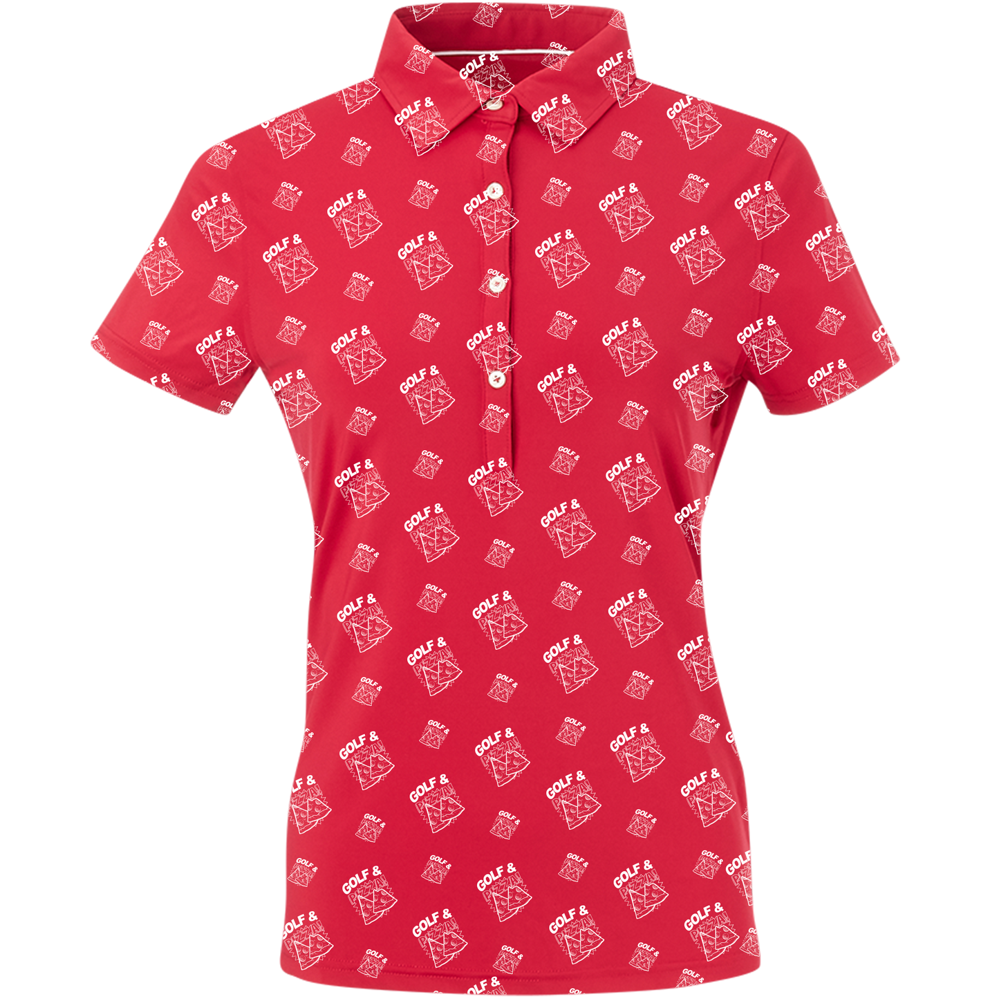 Golf & Pizza Women's Polo - Blank Left Chest-Red