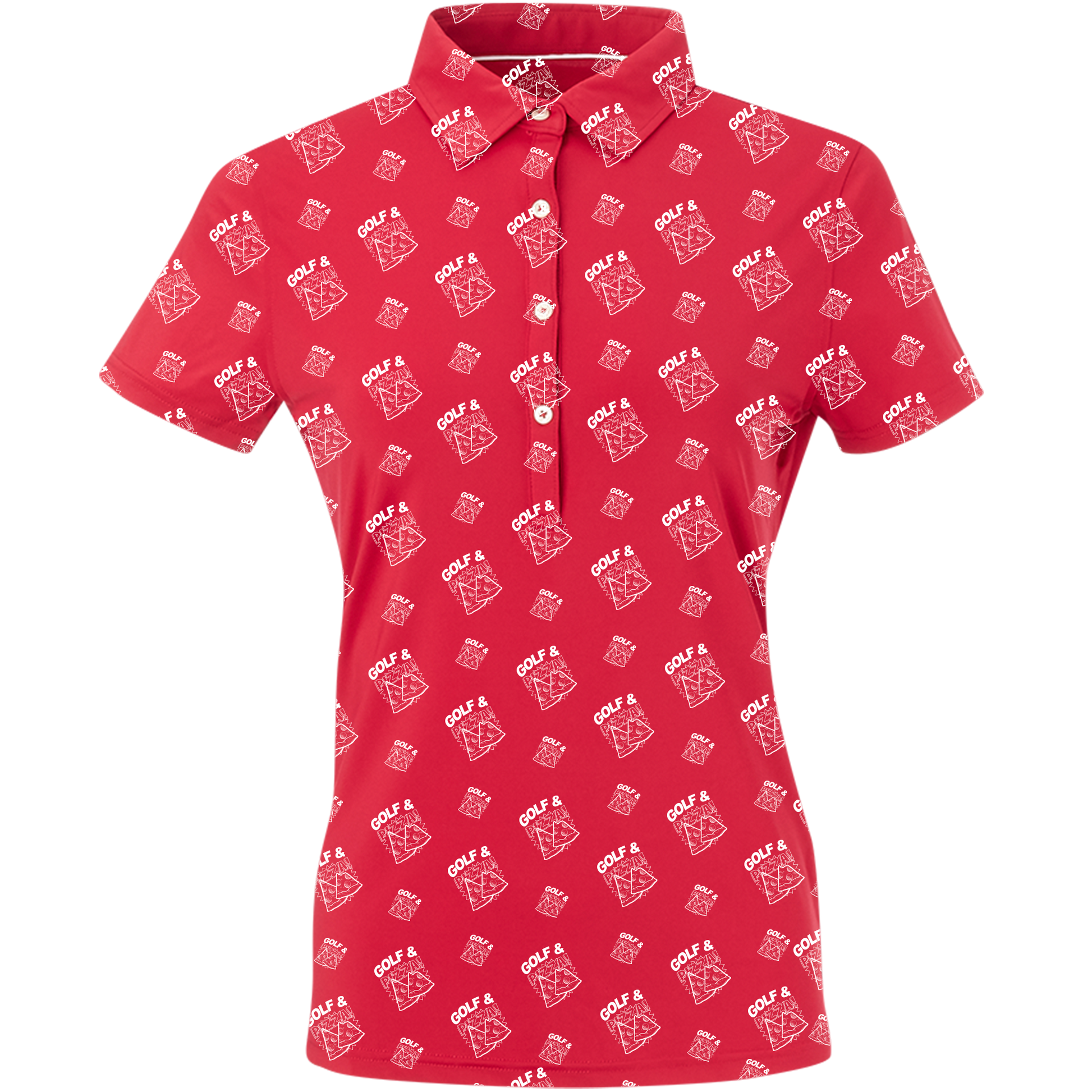 Golf & Pizza Women's Polo - Blank Left Chest-Red