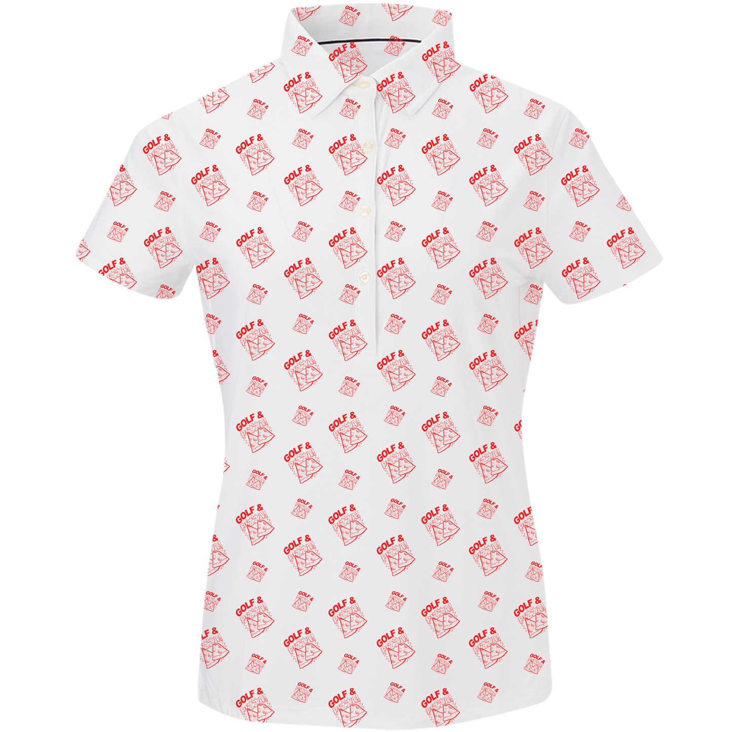 Golf & Pizza Women's Polo - Blank Left Chest-White