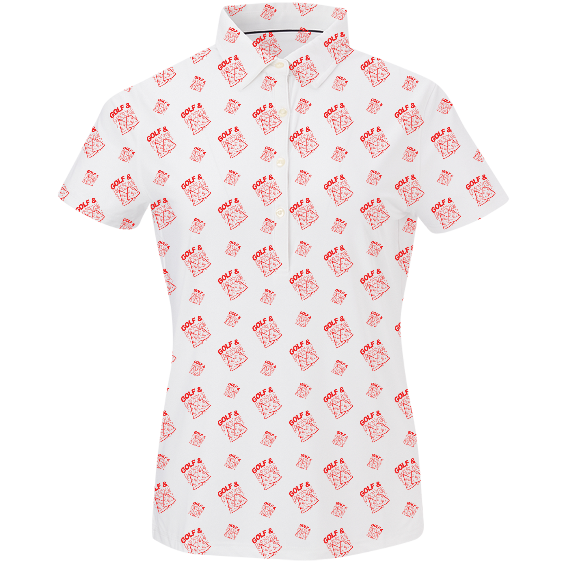 Golf & Pizza Women's Polo - Blank Left Chest-White