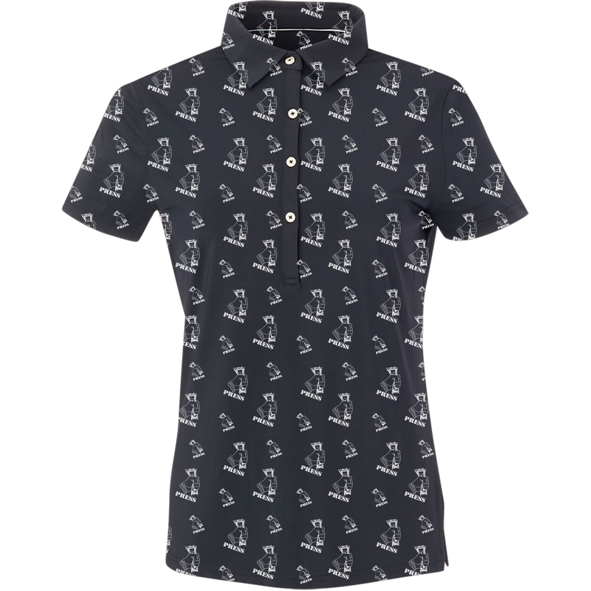 Golf Press Women's Polo - Blank Left Chest-Black